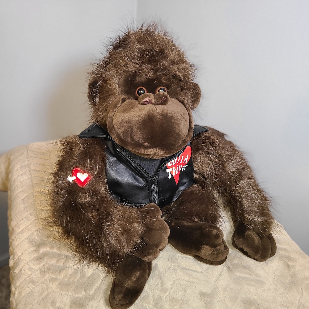 Dan Dee Brown Plush Gorilla with Heart Vest